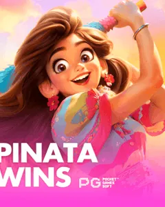 Tela de jogo de Pinata Wins mostrando símbolos e linhas de pagamento